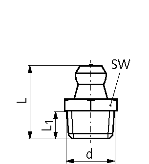 Чертеж масленки прямой DIN 71412 тип A