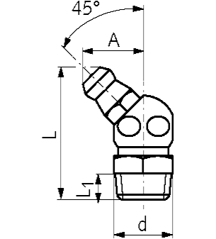 Чертеж масленки угловой DIN 71412 тип B